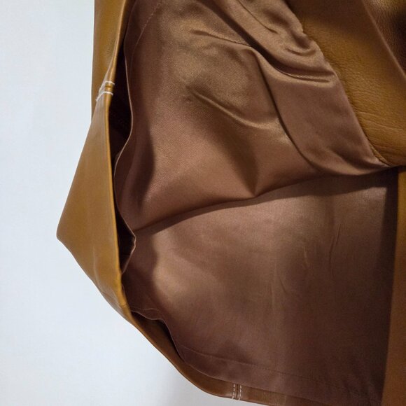 EUC LIKE NEW ELLEN TRACY LINDA ALLARD TAN GENUINE LEATHER PENCIL SKIRT SIZE 10 - Picture 5 of 16